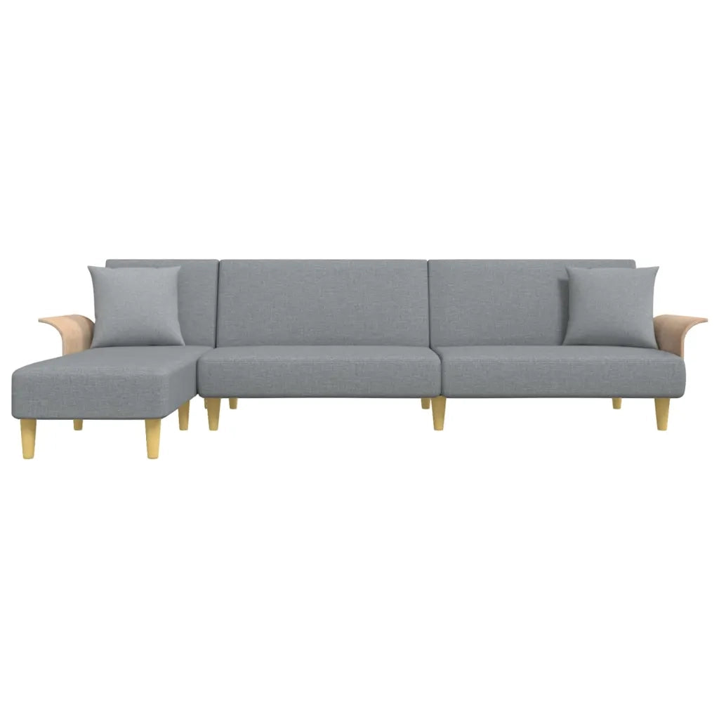 Divano Letto a L Grigio Chiaro 279x140x70 cm in Tessuto 3157211