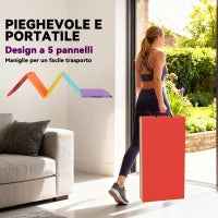 Tappetino Fitness per Palestra e Casa, 5 Pannelli Pieghevoli, 195x76x3cm