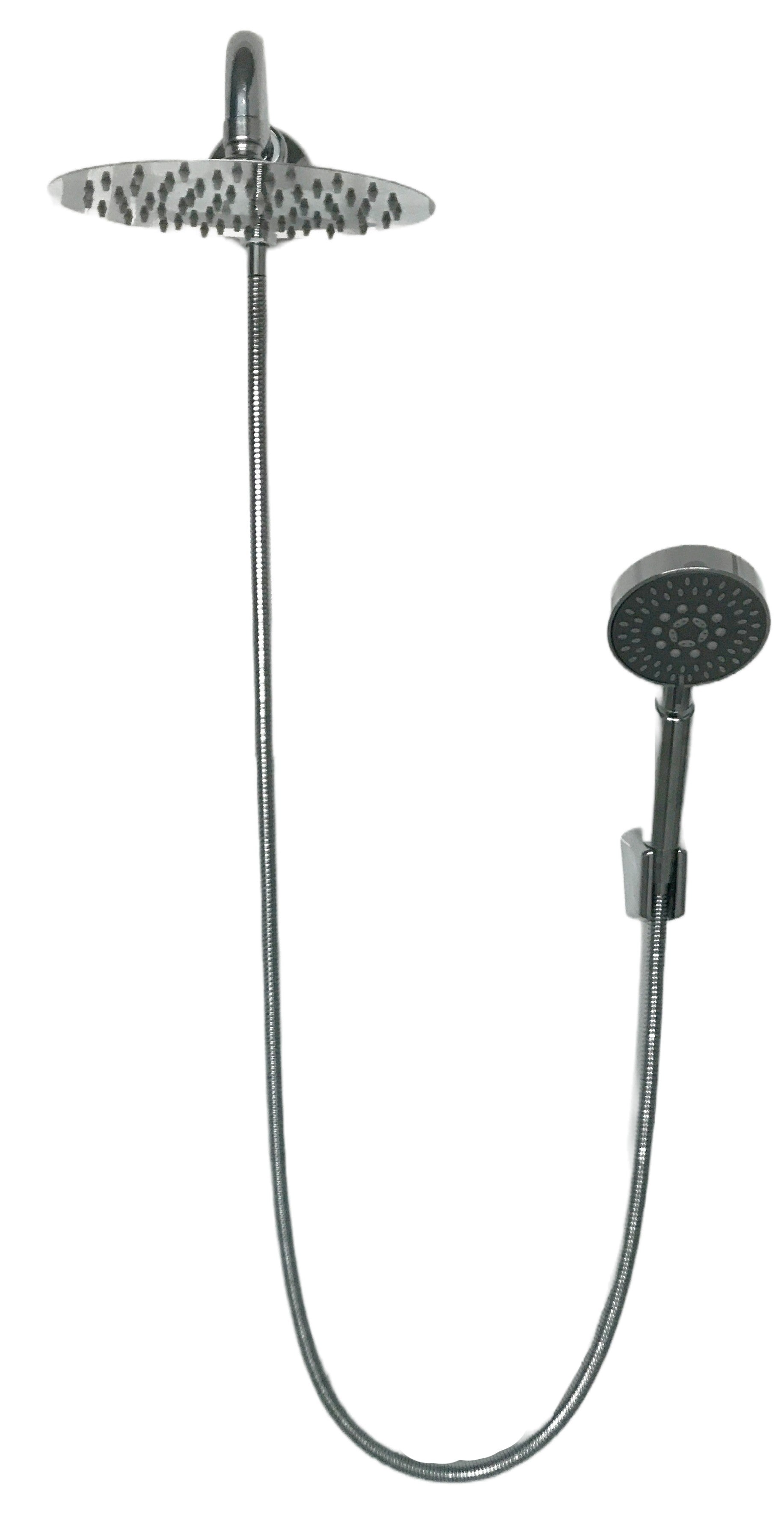 Kit doccia deviatore con doccetta, soffione 20 cm e braccio 30 cm