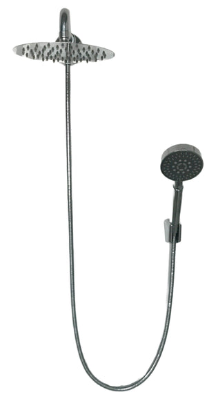 Kit doccia deviatore con doccetta, soffione 20 cm e braccio 30 cm