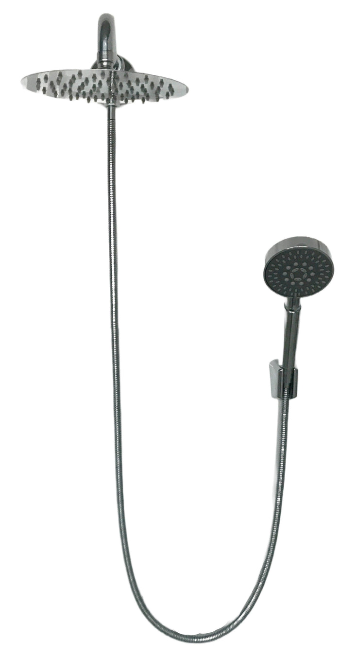 Kit doccia deviatore con doccetta, soffione 20 cm e braccio 30 cm