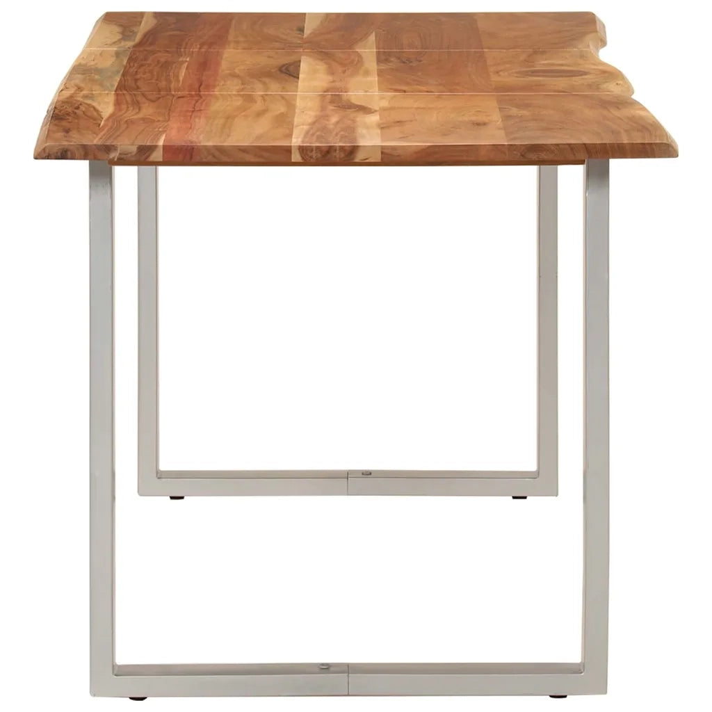 Tavolo da Pranzo 154x80x76 cm in Legno Massello di Acacia