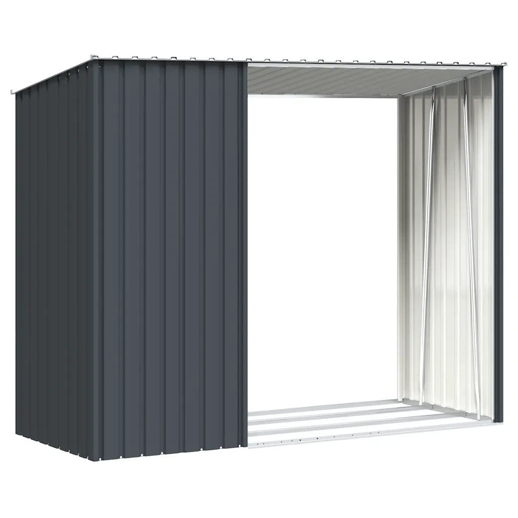 Capanno per Legna Antracite 245x98x159 cm in Acciaio Zincato CFW2560752