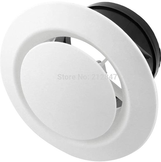 Ventilatore Rond Regolabile in ABS - 100 mm - Bianco - Installazione Facile - Luce di Riconoscimento