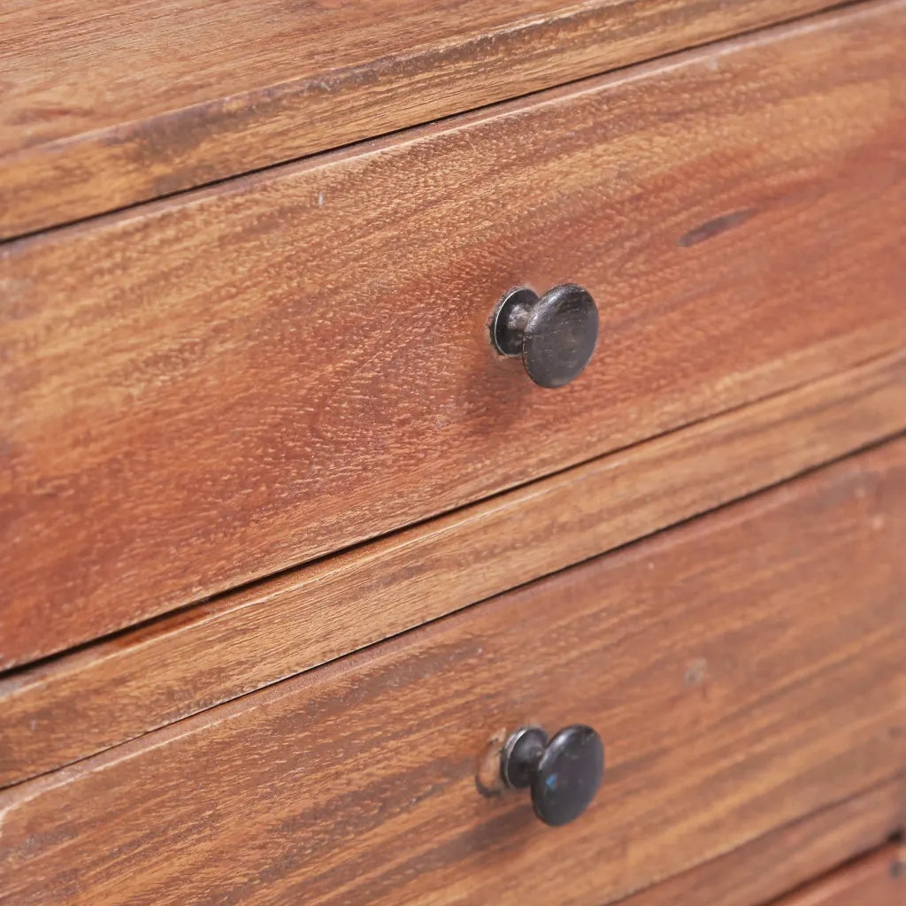 Comodino con 3 Cassetti 35x25x35 cm Legno Massello di Mogano 283938