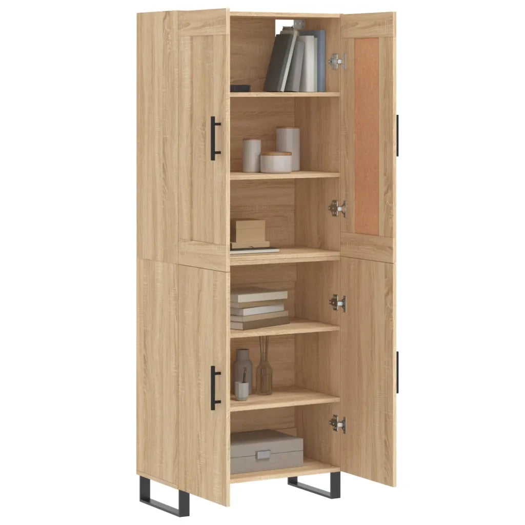 Credenza-Buffet-Armadio da cucina Rovere Sonoma 69,5x34x180 cm in Legno Multistrato 779966