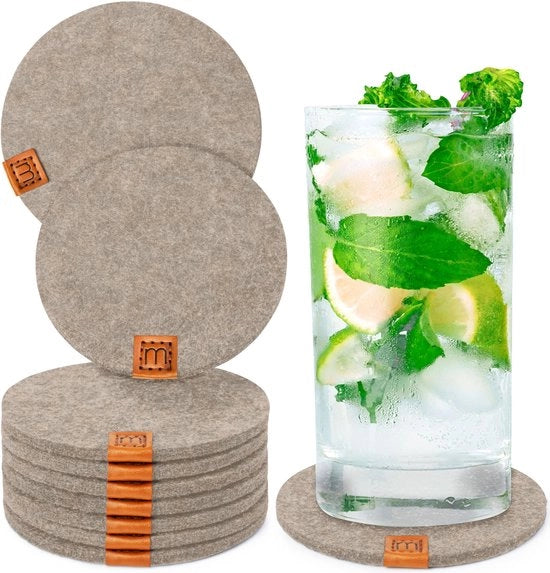Design di supporto per bicchieri, rotondo o quadrato, per tazze, candele, coppe, bar, vetro | Supporti per bicchieri in velluto Oekotex duraturo | 10 supporti per bicchieri, tazze, candele, coppe, bar, vetro | Decorazione da tavola