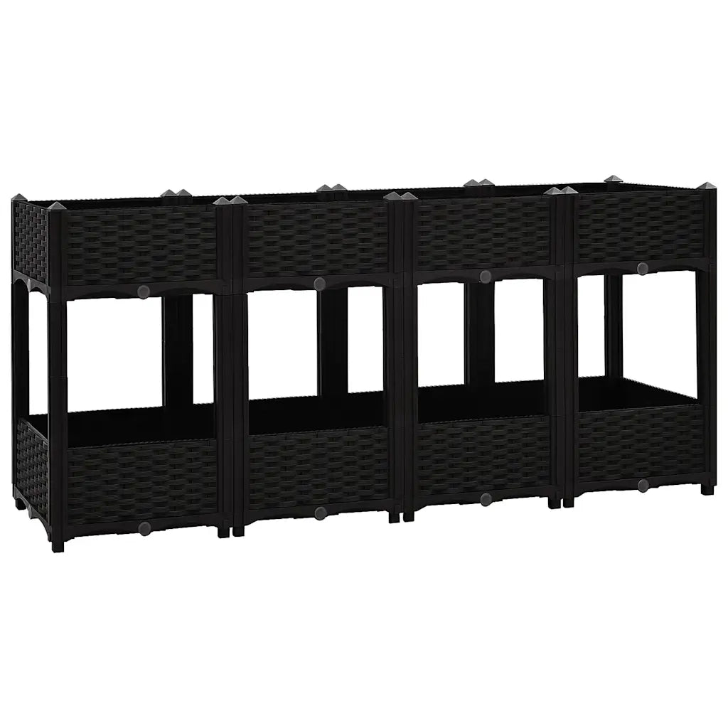 Fioriera Rialzata-Vaso da Esterno-Fioriera Elevata 160x40x71 cm in Polipropilene 159602