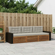 Set di divani da esterno 3 pcs Naturale e Grigio Chiaro