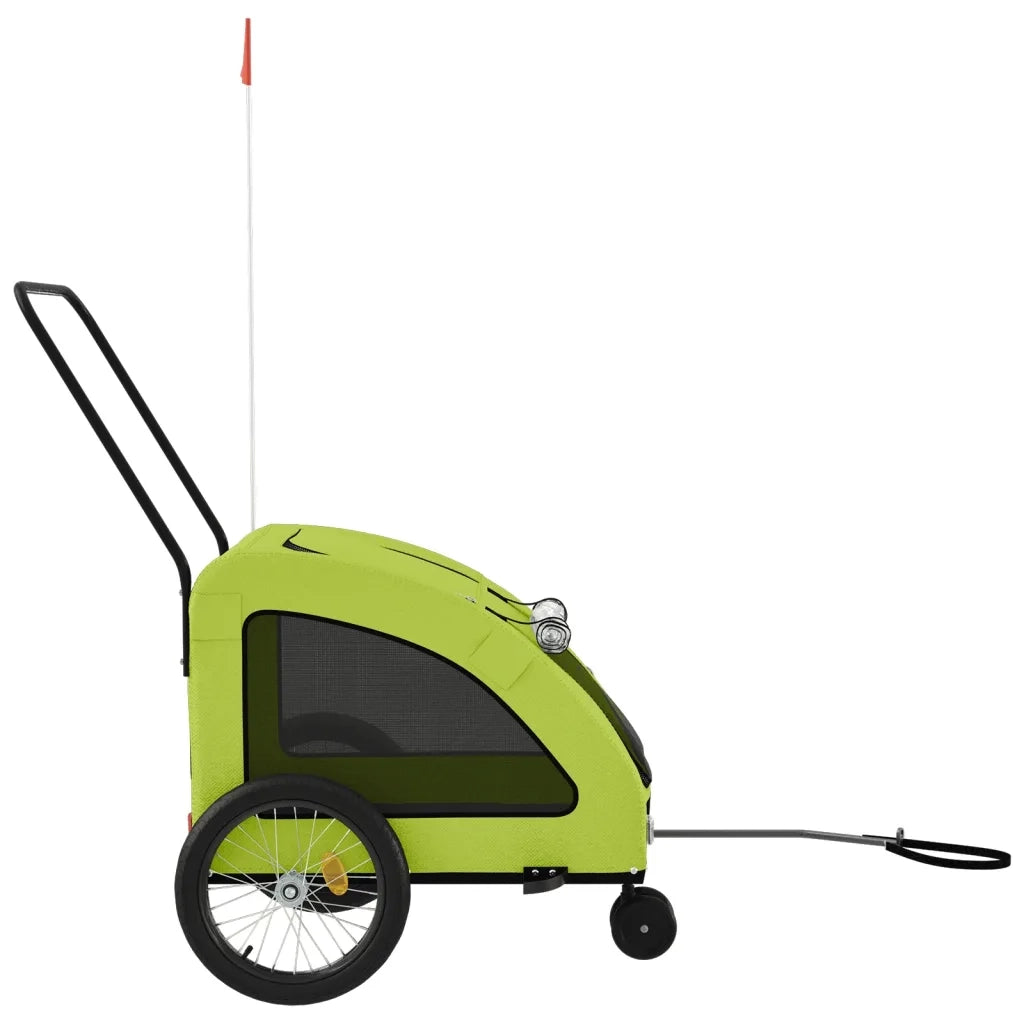 Rimorchio da Bici per Animali Verde Oxford e Ferro CFW2179707