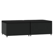 Poggiapiedi da Giardino con Cuscini in Polyrattan Nero CFW9940111
