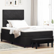 Letto a molle con materasso Nero 120 x 190 cm Velluto