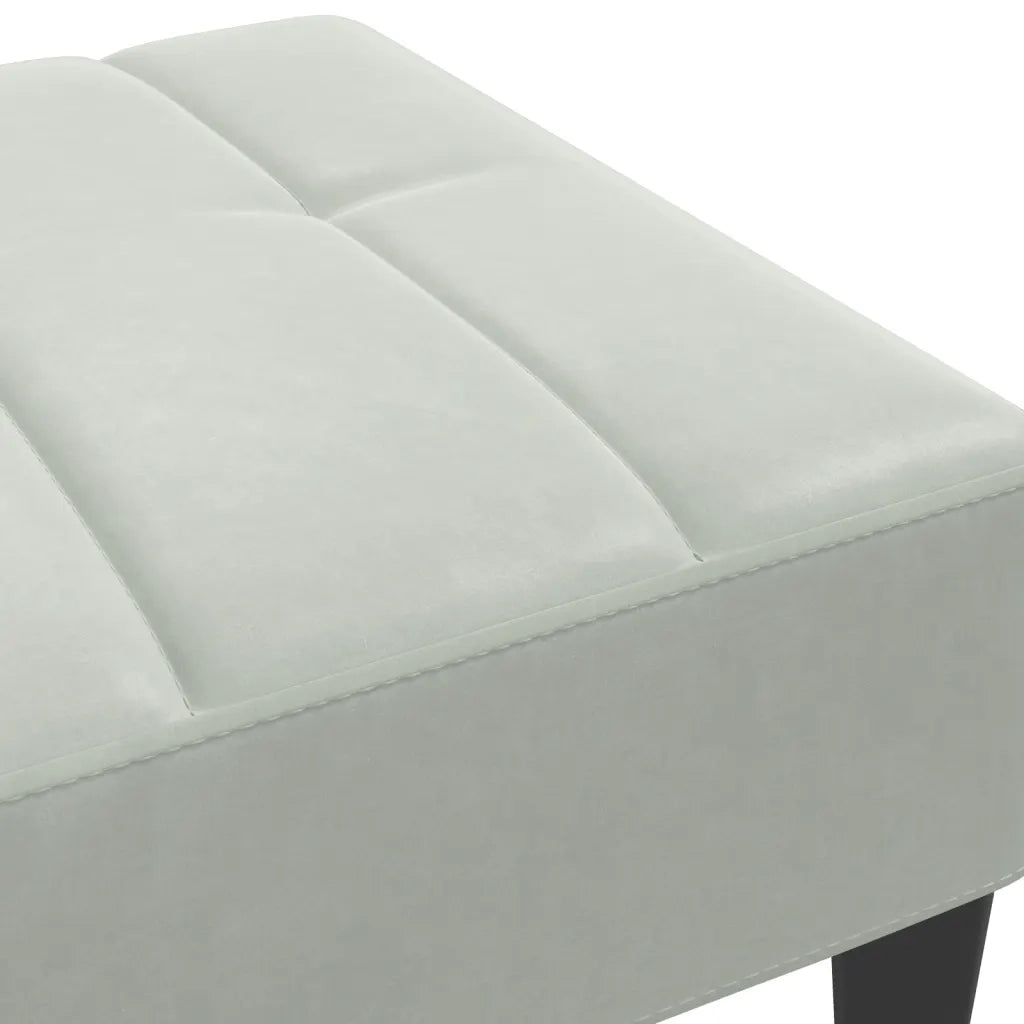 Poggiapiedi Grigio Chiaro 77x55x31 cm in Velluto
