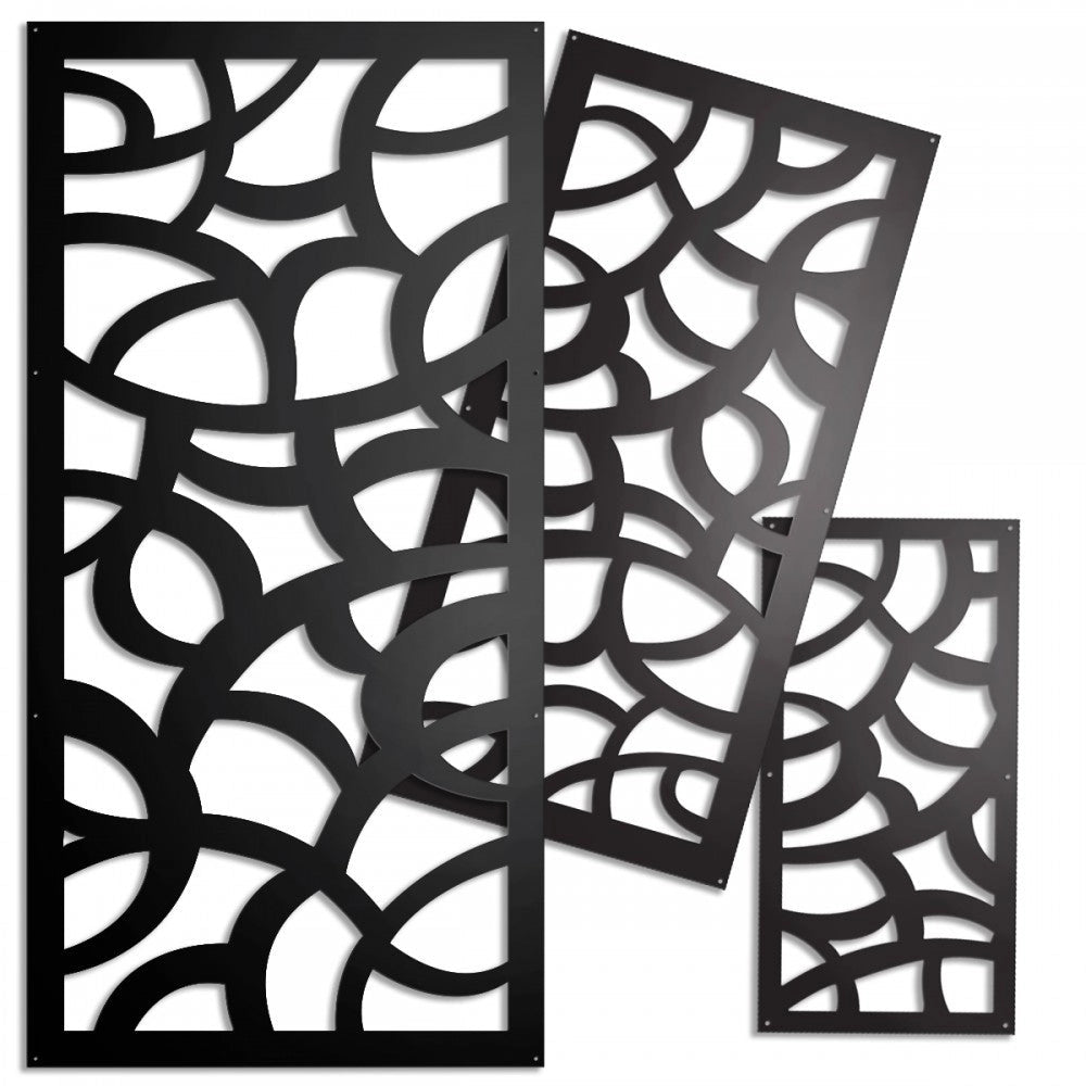 ROOTS - Pannello in PVC traforato - Parasole Misura: 50x150 cm, Colore: nero