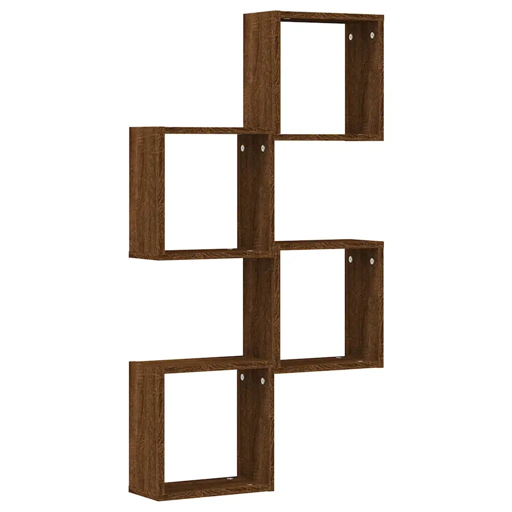 Mensole a Cubo 4 pz Rovere Marrone 30x15x30 cm 815886