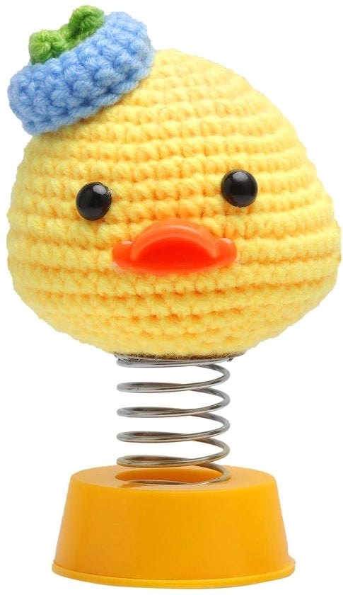 Decorazione per portiera di uccello tessuto a maglia giallo - Accessori di interni - Figura di uccello - Decorazione per auto - Regalo per uomo/donna - Manufatto artigianale 8 x 8 x 12 cm - Decorazione di uccello