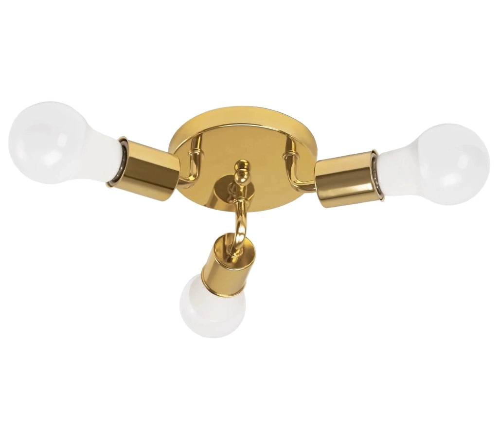 Lampada Da Soffitto Triplo Plafoniere Metallico Gold APP704-3C