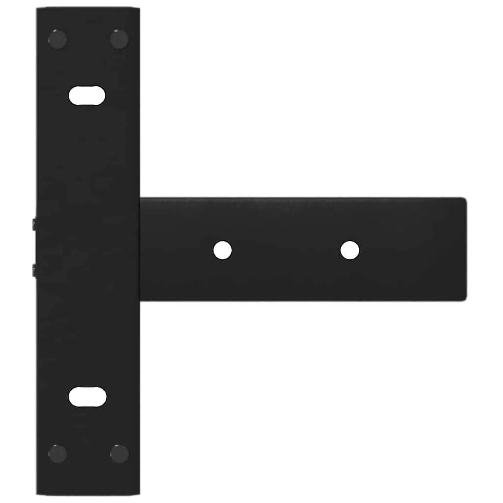 Set di 2 gambe per tavolo consolle a forma di T 38 x 25 x 73 cm con livelli regolabili design moderno acciaio nero 02_0057313