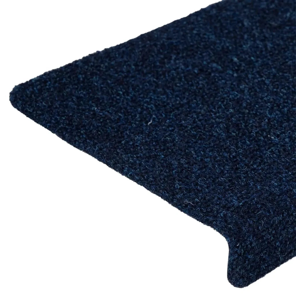 Tappetini per scale autoadesivi 15 pz | Gradini per Scale 65x21x4 cm blu navy bordo rettangolare
