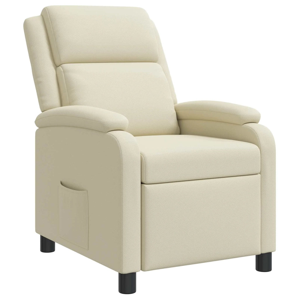 Divano Sedia-Poltrona reclinabile Crema Similpelle 186288