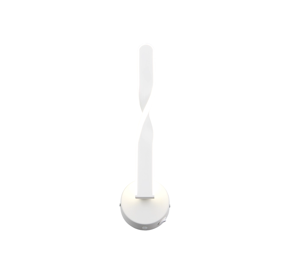 Applique LED, metallo, bianco, H 46 cm, Ginko