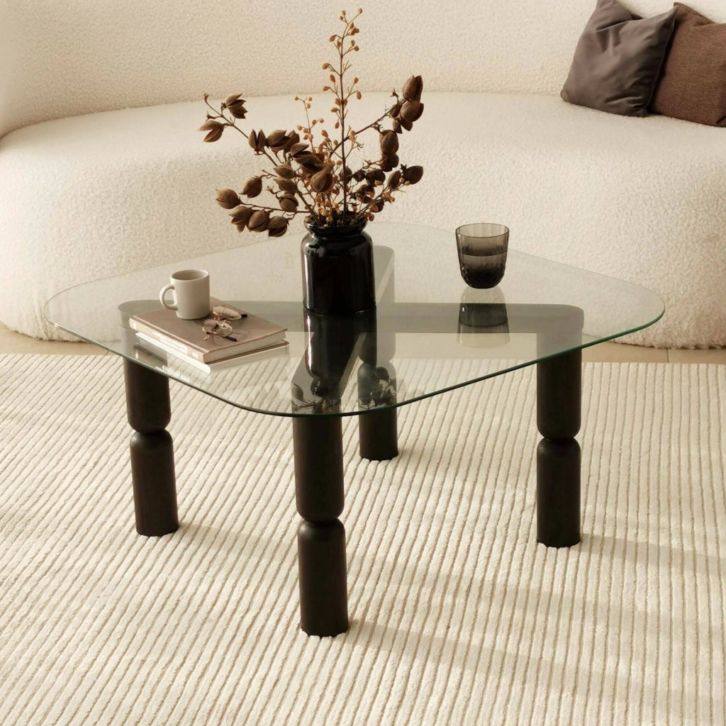 Gran, Tavolino da Salotto Portariviste, 80x80x40h cm Nero Antracite