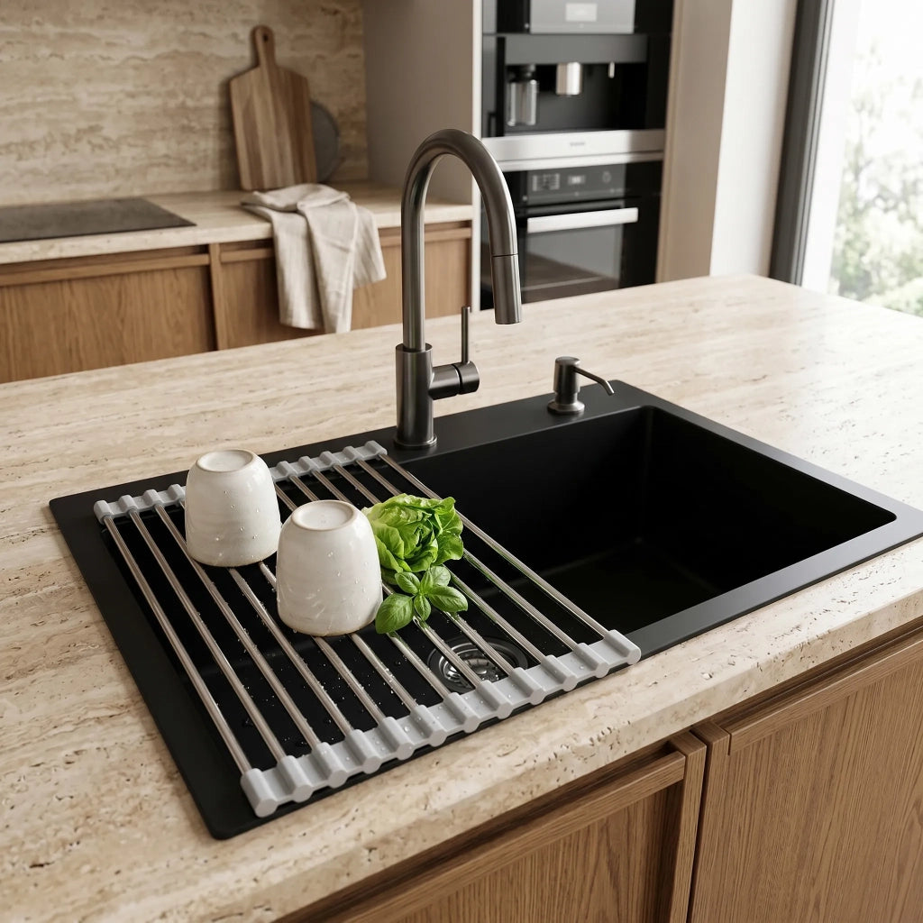 Scolapiatti Arrotolabile Per Lavello Rea P12298a Grey