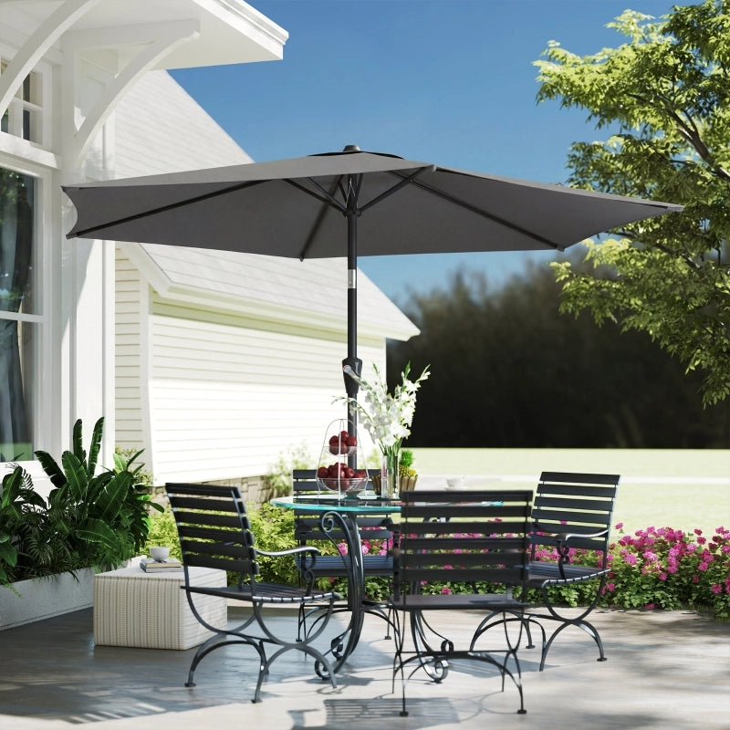Parasole pieghevole 270 cm per balcone e giardino con manovella protezione UV 50+ colore grigio scuro