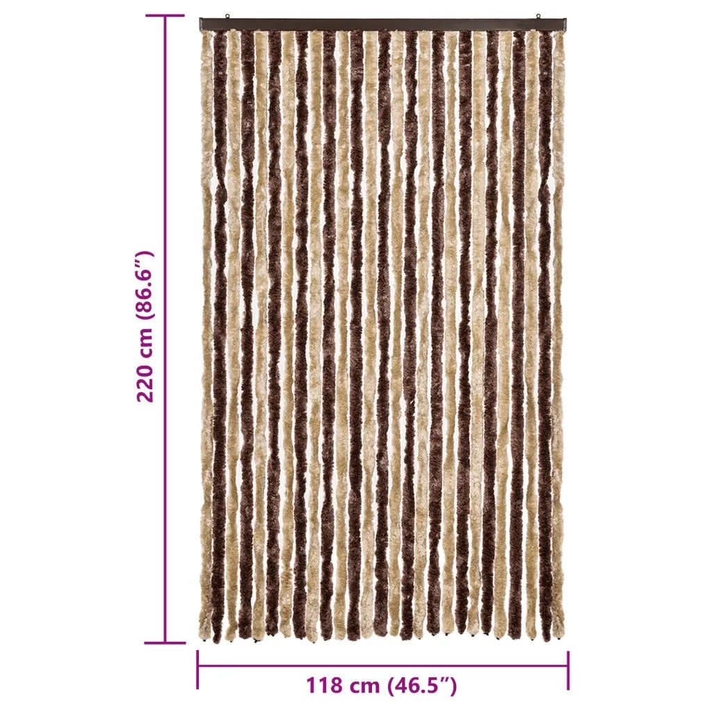 Zanzariera Beige e Marrone Chiaro 118x220 cm Ciniglia CFW2304550