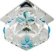 Faretto incasso quadrato cromato vetro blu 1xG4 Candellux