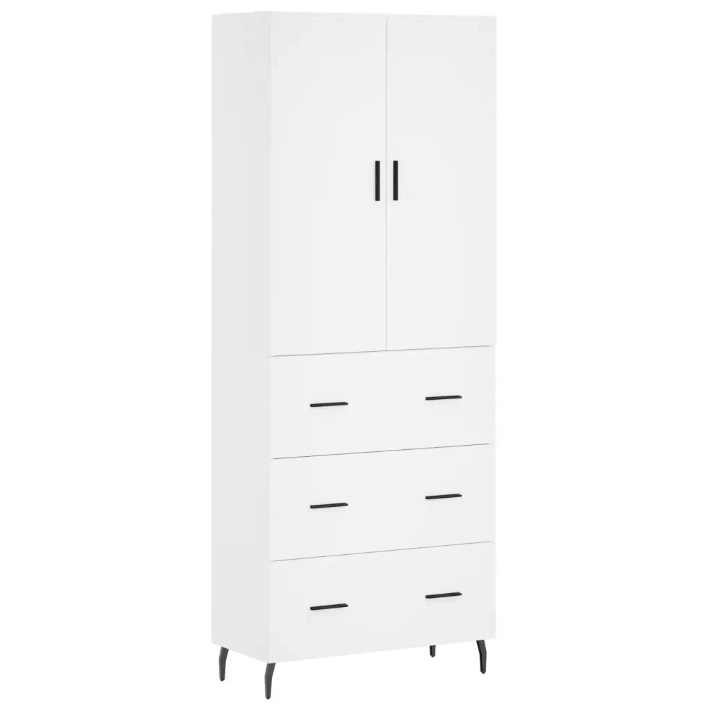 Credenza-Buffet-Armadio da cucina Bianca 69,5x34x180 cm in Legno Multistrato 216388