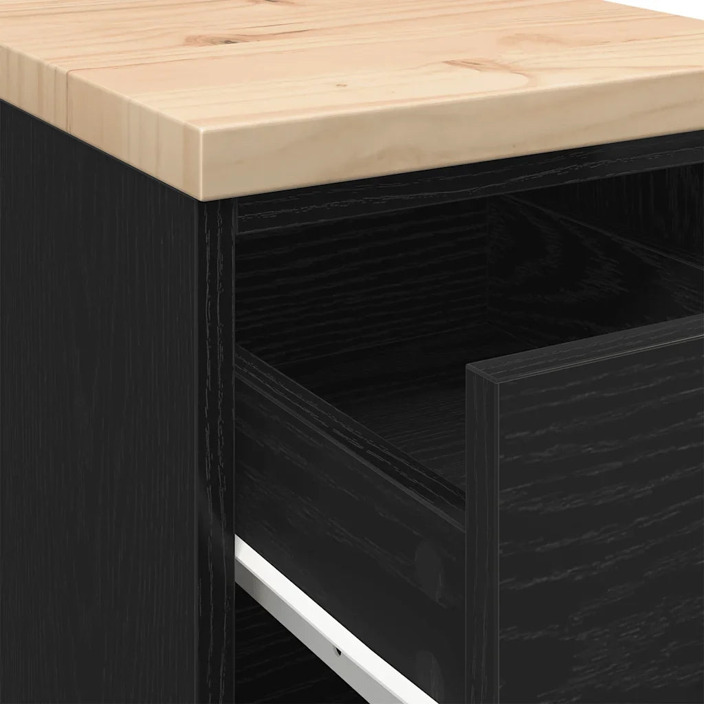 Mobile contenitore da garage 30 x 51 x 85 cm con robusto piano di lavoro design moderno in legno nero 02_0051378