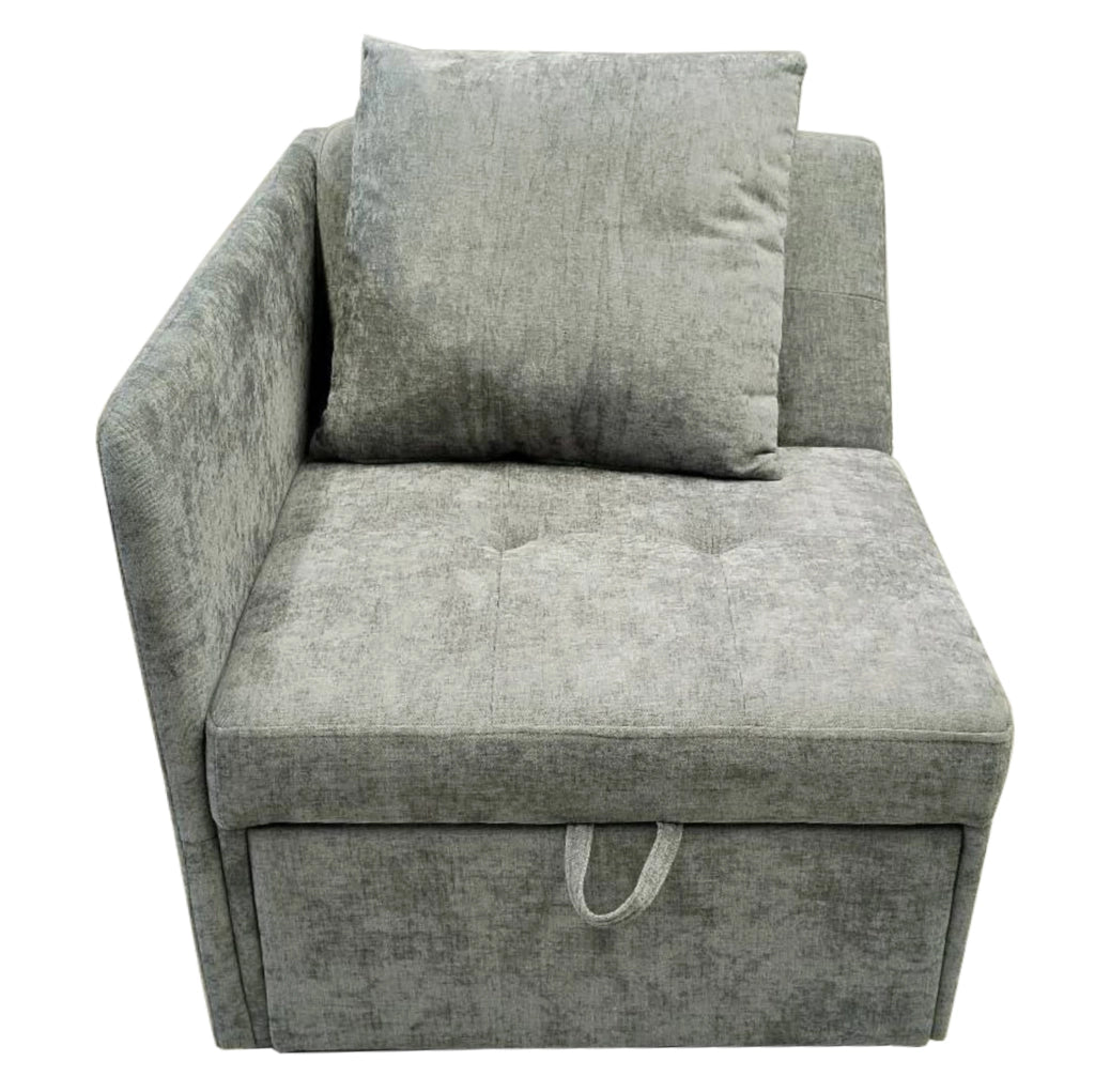 Divano letto 177x68x65 cm convertibile 3 in 1 con schienale regolabile in tessuto di lino grigio