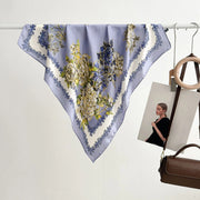 Sciarpa da donna in seta verde stampata, stile coreano, alla moda e versatile, sciarpa/fascia per il collo decorativa.