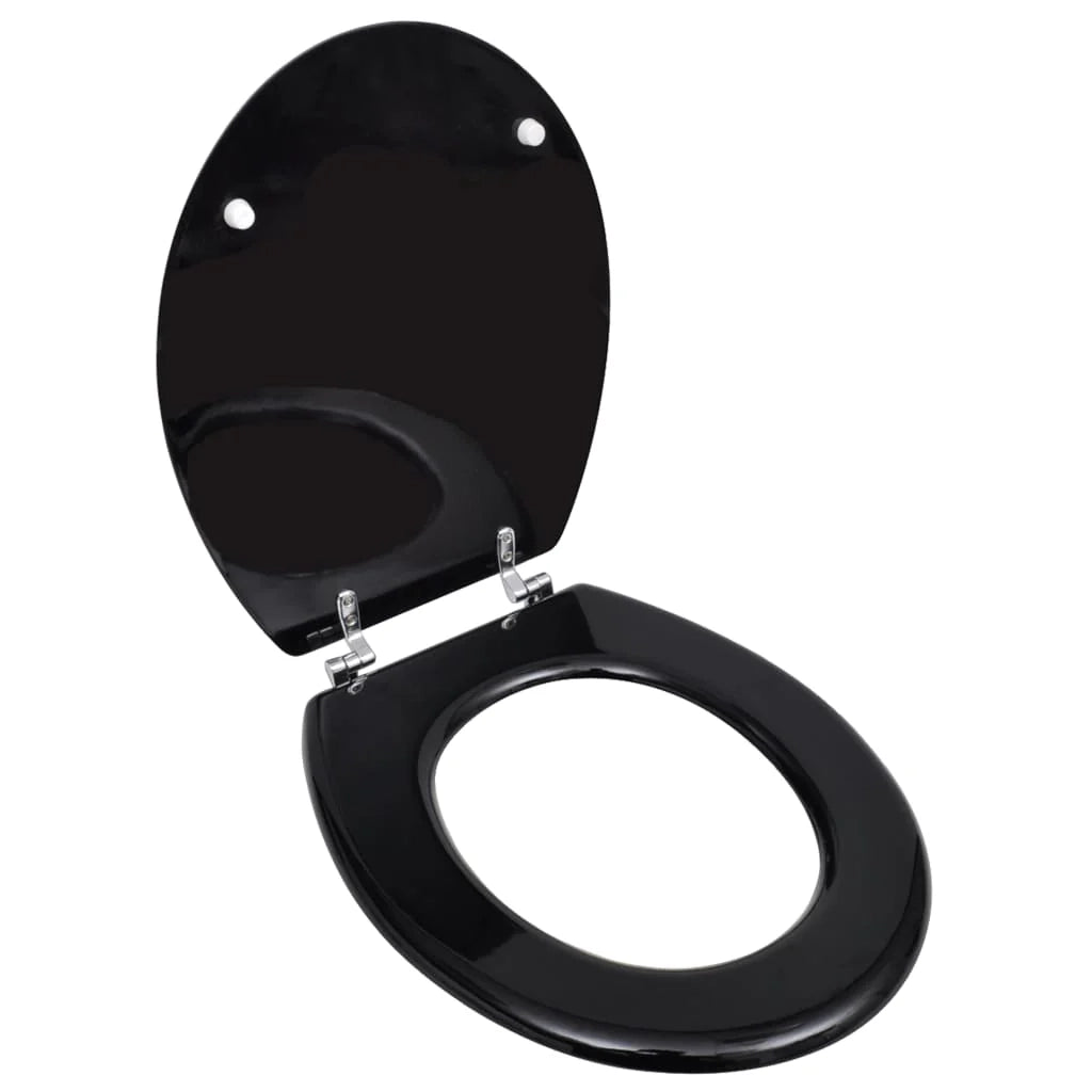 Sedile WC con coperchio tazza WC sedile WC standard MDF nero 02_0002879