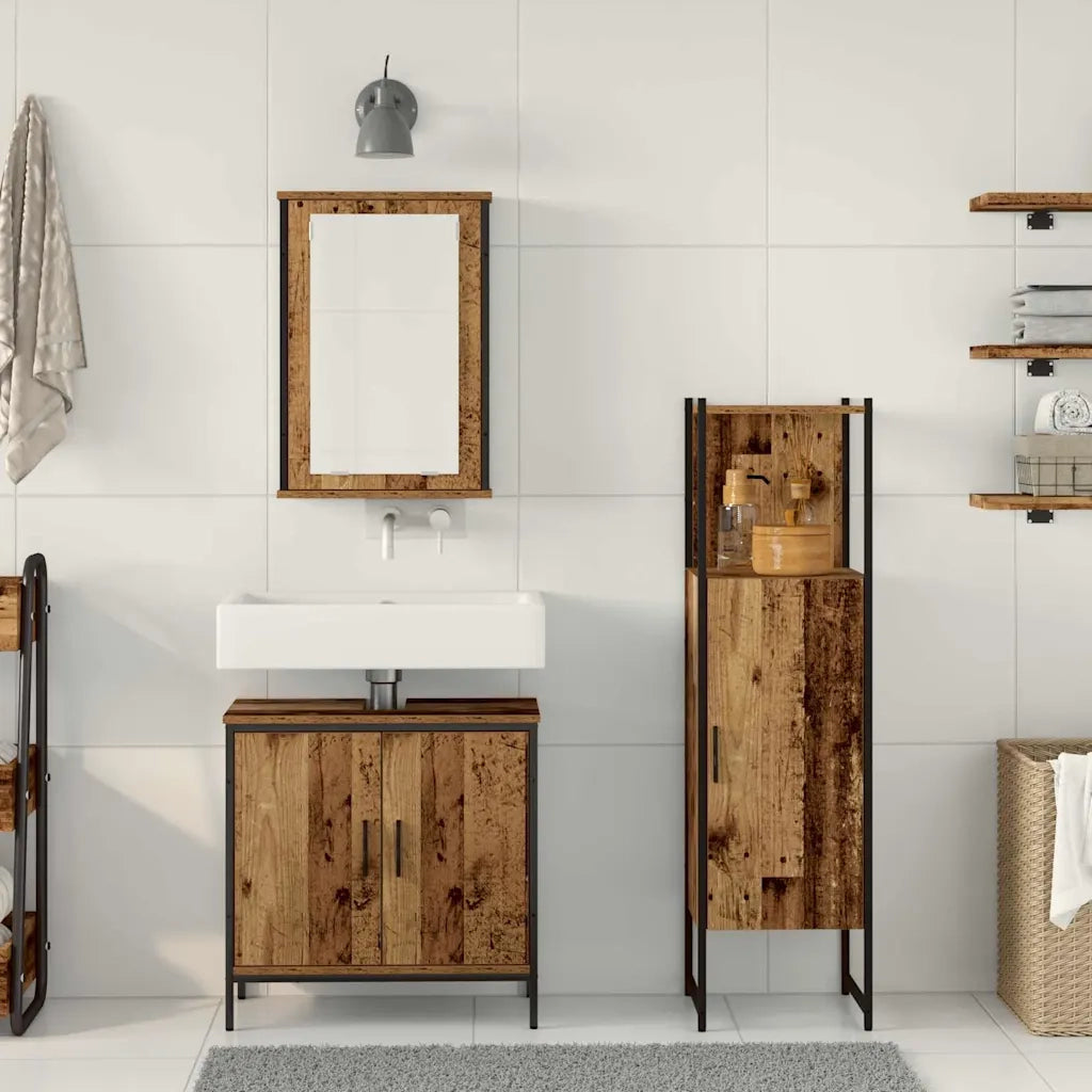 Set di mobili per il bagno 3 pcs Marrone 33 x 33 x 120.5 cm 3332552