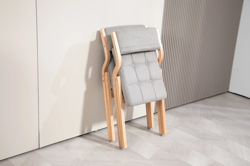 SEDIA Pieghevole Imbottita Set da 2 pezzi Grigio Legno