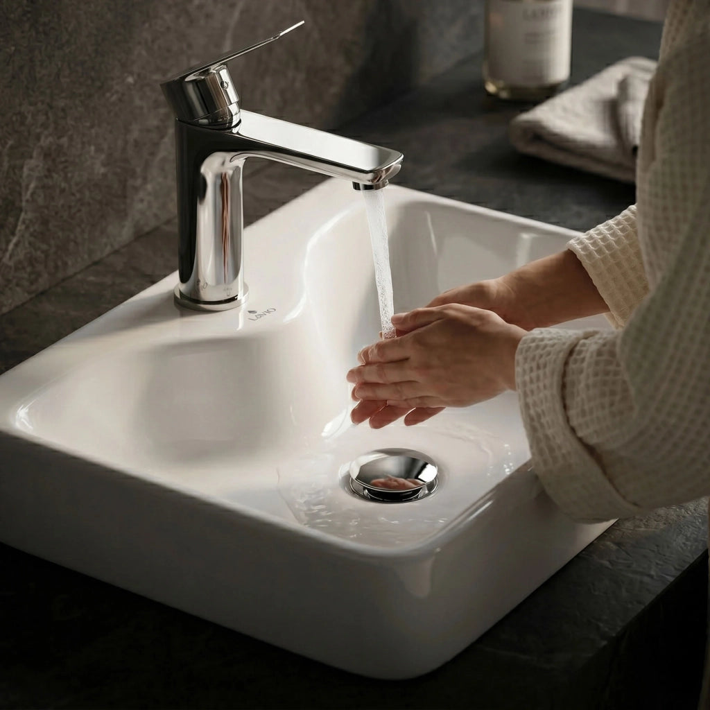 Piletta Click Clack lavabo con troppo pieno acciaio inossidabile Cromo