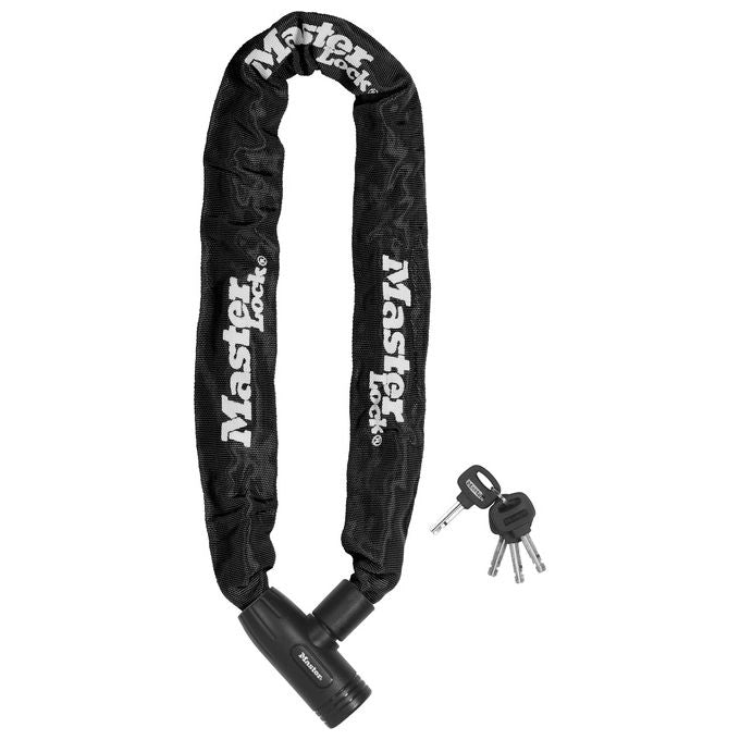 MASTER LOCK 8391EURDPRO Lucchetto a Catena in Acciaio Temprato con Rivestimento Nylon 90 cm 8 mm colore Nero