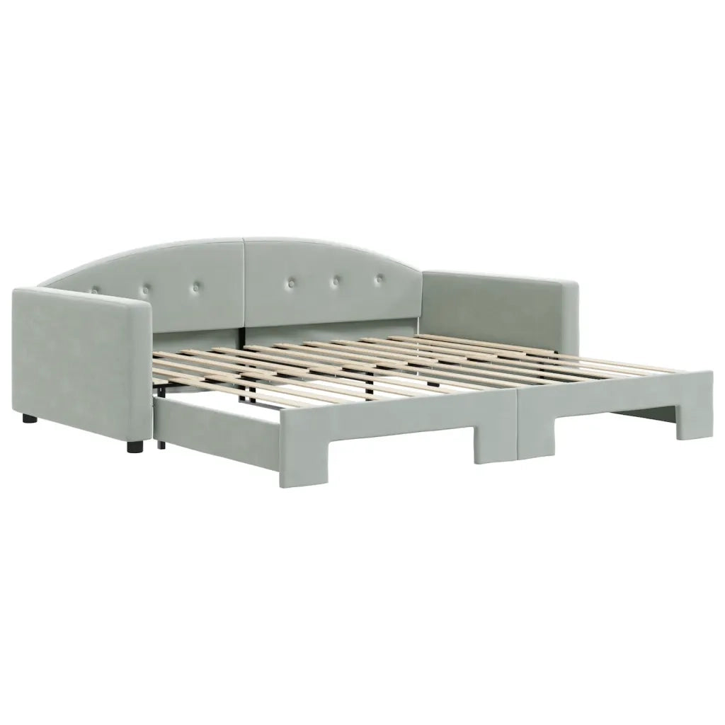 Divano Letto con Letto Estraibile-Sofa Letto-Daybed Grigio Chiaro 100x200 Velluto 647002