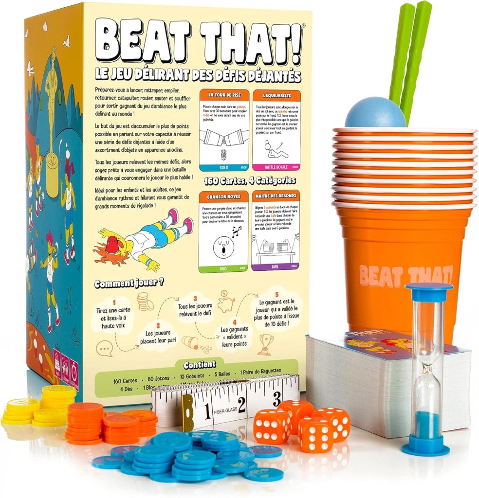 BEAT THAT! - Il Gioco Delirante delle sfide pazze da affrontare con la famiglia o gli amici - Gioco di società per Bambini, Adolescenti e Adulti
