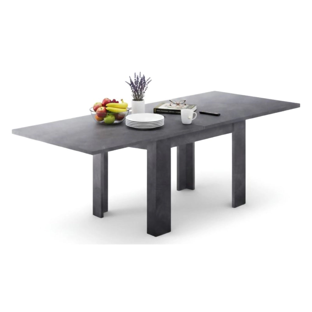 Tavolo da pranzo con apertura a Airin, Made in Italy, Consolle ausiliare da cucina, Tavoloallungabile, cm 90x90h75, Grigio Ardesia