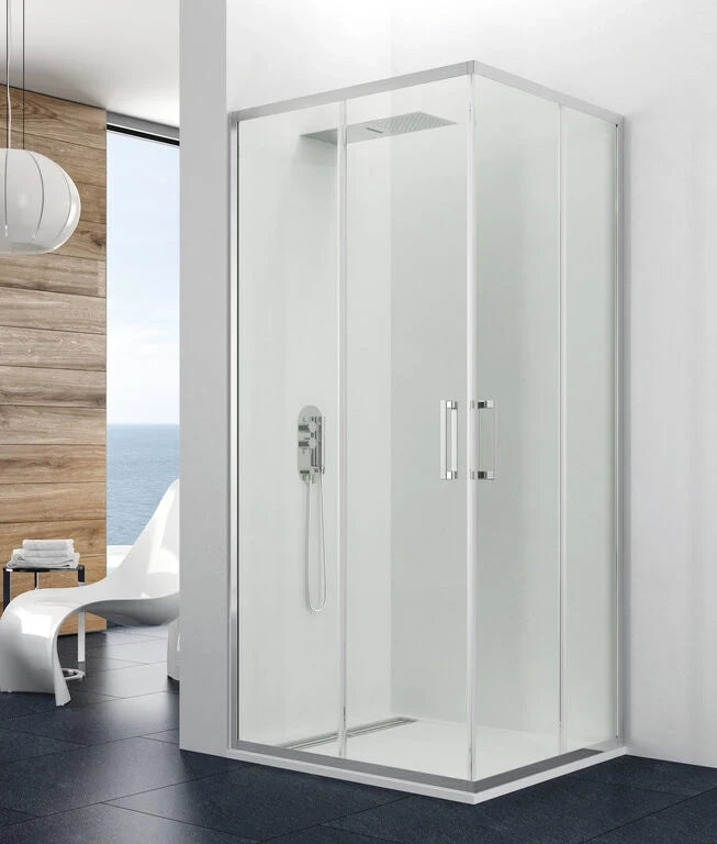 Box doccia angolare PRESTIGE 160x80 cm (154-157/77-80) cromo lucido vetro trasparente