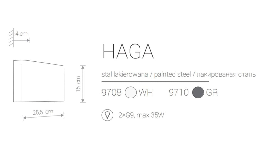 Applique Nowodvorski HAGA 9710 grafite metallo 2xG9