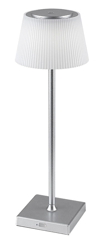 Lampada da tavolo LED 4W USB ricaricabile argento Taena