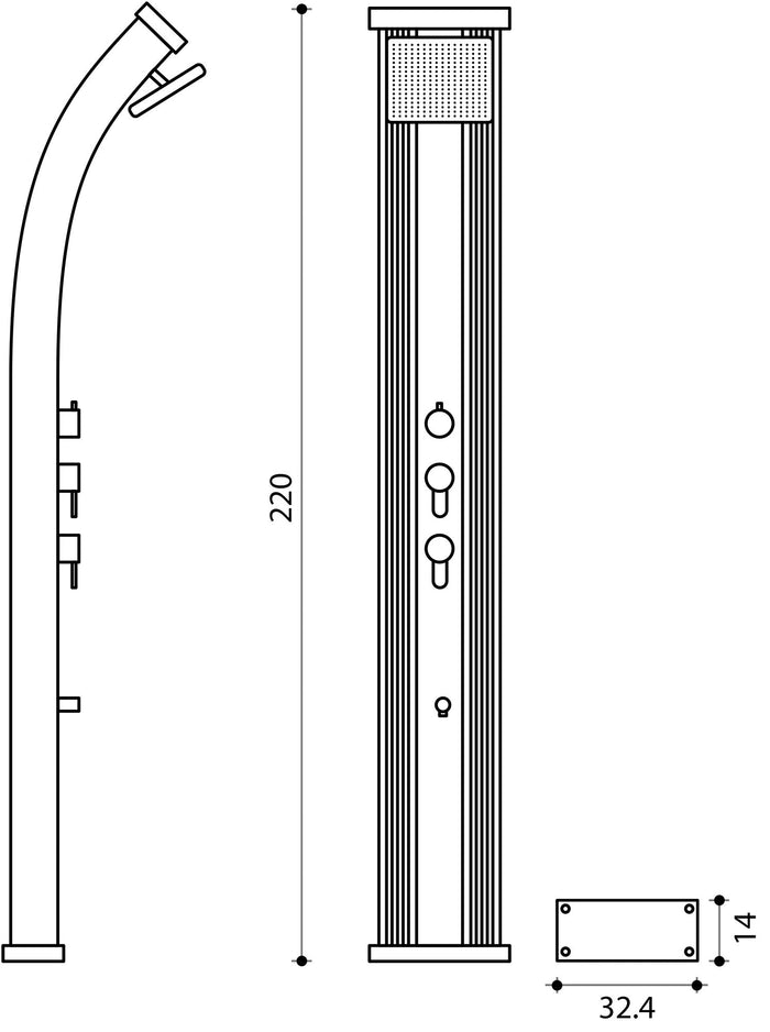 Doccia Solare Ibrida da Giardino 40L Miscelatore e Doccetta Lavapiedi Antracite/Inox