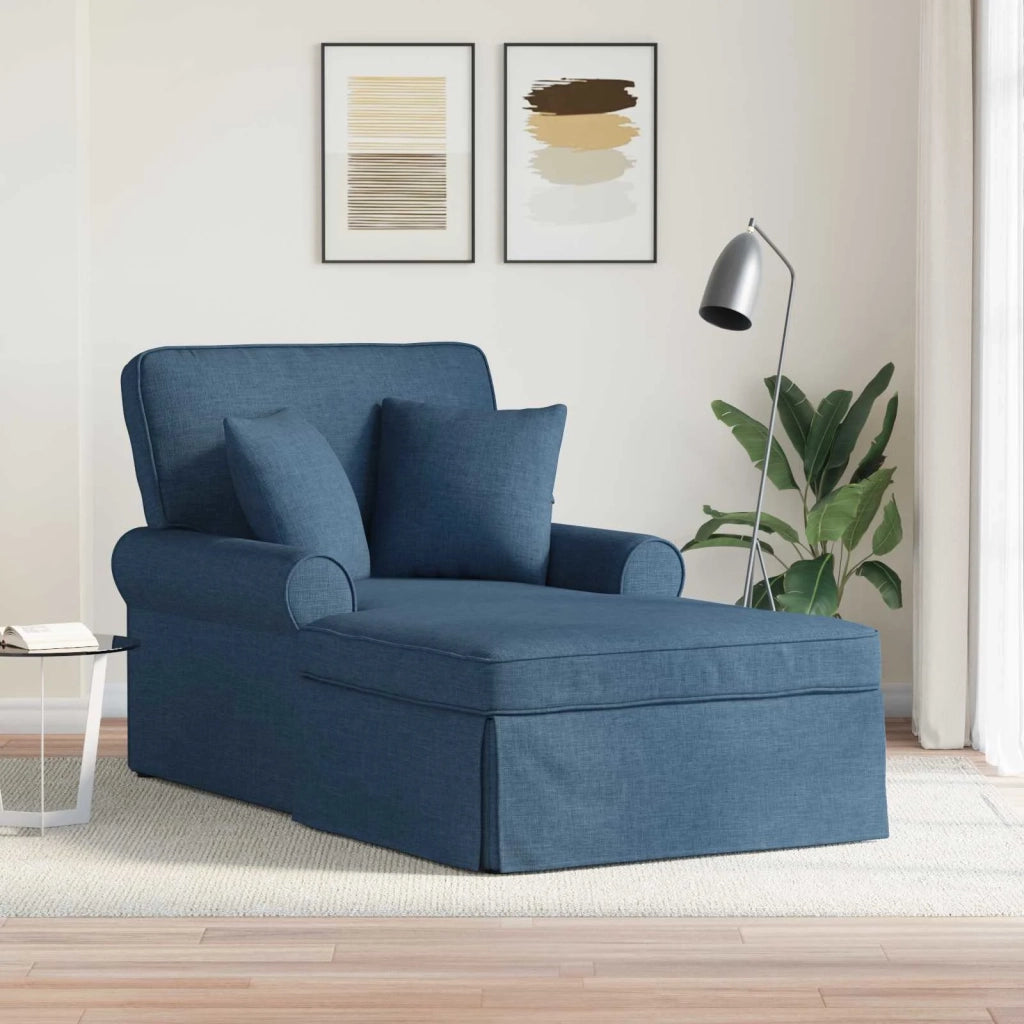 Chaise Longe con Gonna con cuscino 3 pz Blu Tessuto CFW1247917