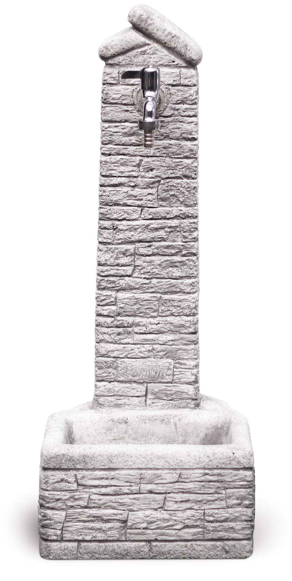 Fontana da Giardino Senza Rubinetto in Cemento Granulato di Marmo Zambla Grigio