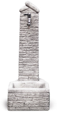 Fontana da Giardino Senza Rubinetto in Cemento Granulato di Marmo Zambla Grigio