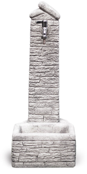 Fontana da Giardino Senza Rubinetto in Cemento Granulato di Marmo Zambla Grigio